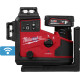 Zelený laser s automatickým zarovnaním 360 ° v 3 rovinách MILWAUKEE M12 A3PLO-401C