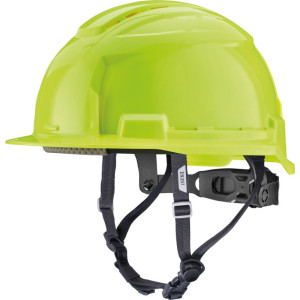 Prilba Milwaukee BOLT™100 – odvetrávaná, s podbradným pásikom, žltá s vysokou viditeľnosťou