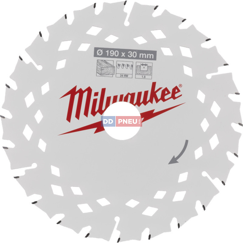 Pílový kotúč MILWAUKEE na drevo 190x30x1.8 – 24 zubov