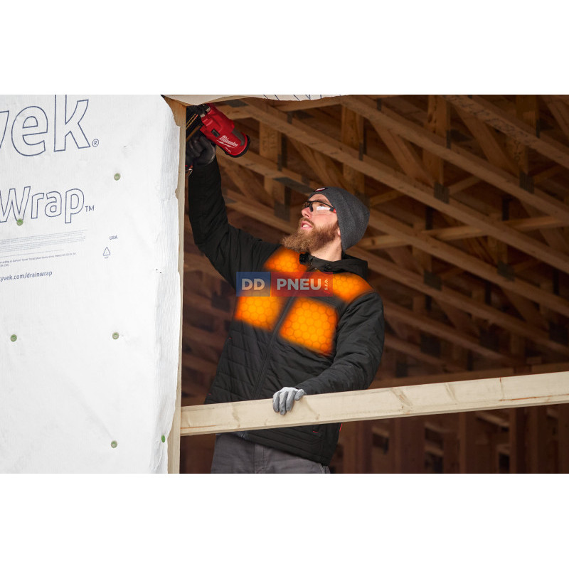 HEXON vyhrievaná prešívaná bunda Milwaukee M12 HPJBL3-0 – čierna, S