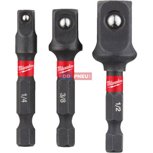 Sada adaptérov MILWAUKEE SHOCKWAVE z 1/4" HEX na 1/4˝, 3/8˝, 1/2˝ Sada adaptérov MILWAUKEE SHOCKWAVE z 1/4" HEX na 1/4˝, 3/8˝, 1/2˝