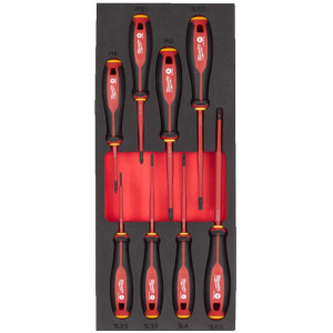 Penová vložka so sadou skrutkovačov VDE Tri-Lobe MILWAUKEE – 8 ks