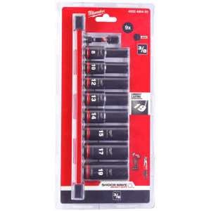 Sada 3/8" priemyslových hlavíc na lište MILWAUKEE SHOCKWAVE – 9 ks Sada 3/8" priemyslových hlavíc na lište MILWAUKEE SHOCKWAVE – 9 ks