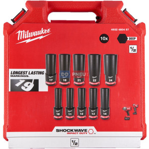 Sada 1/2" nadstavcov MILWAUKEE SHOCKWAVE – 10ks Sada 1/2" nadstavcov MILWAUKEE SHOCKWAVE – 10ks