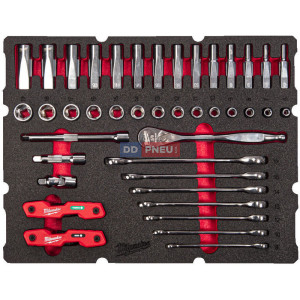 Penová vložka MILWAUKEE PACKOUT™ s račňou a sadou kľúčov – 55 ks