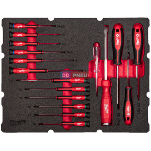 Penová vložka MILWAUKEE PACKOUT™ sada skrutkovačov – 17 ks