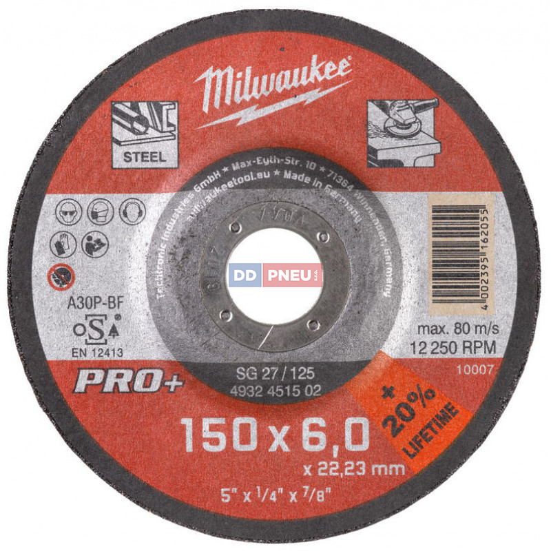 Milwaukee brúsny kotúč na kov PRO+ SG 27/150