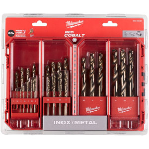 Sada vrtákov MILWAUKEE RED COBALT HSS-G – 25 ks
