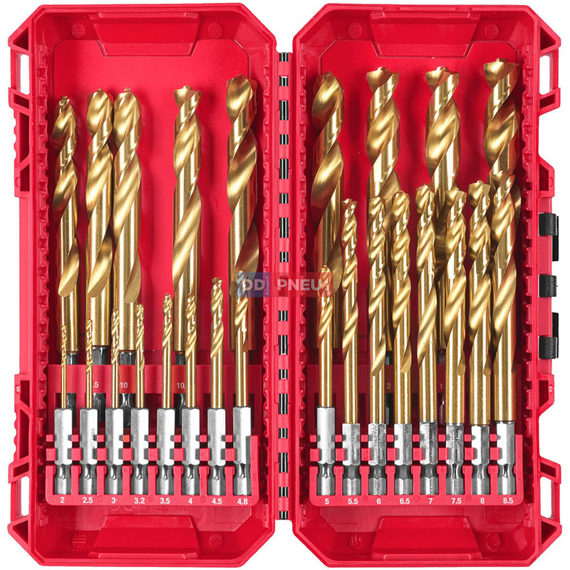 Súprava vrtákov do kovu MILWAUKEE RED HEX HSS-G TiN – 25 ks