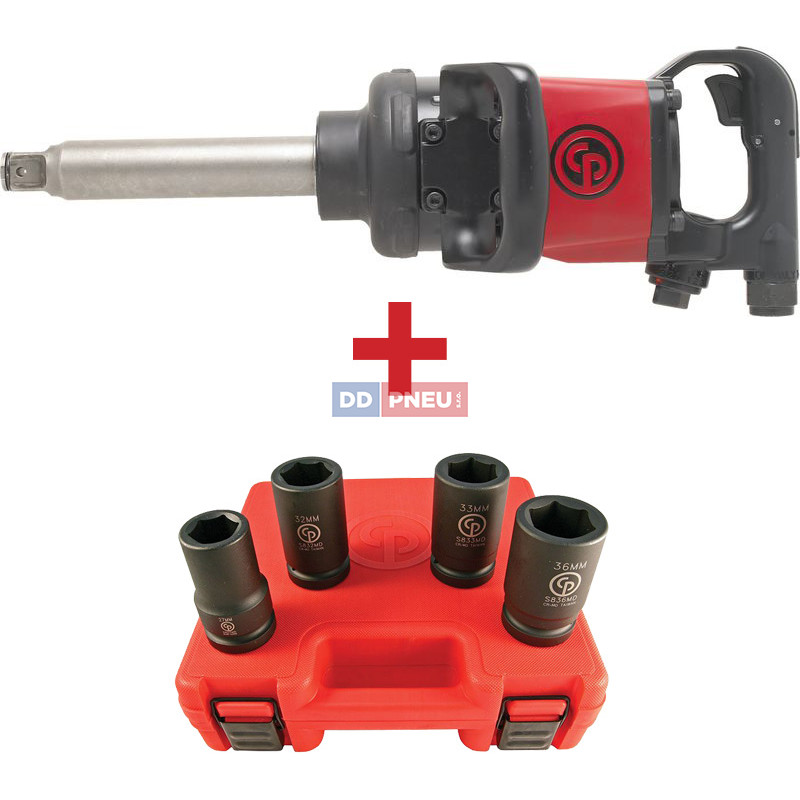 Pneumatický rázový uťahovák 1" Chicago Pneumatic CP7782-6 + sada 4ks nástrčných kľúčov 1'' SS814D