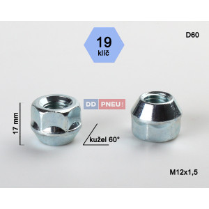 Matice M12x1,50x17 kužeľ otvorená – kľúč 19