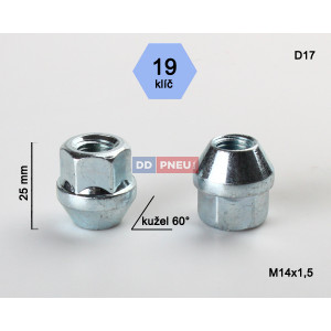 Matice M14x1,50x25 kužeľ otvorená – kľúč 19