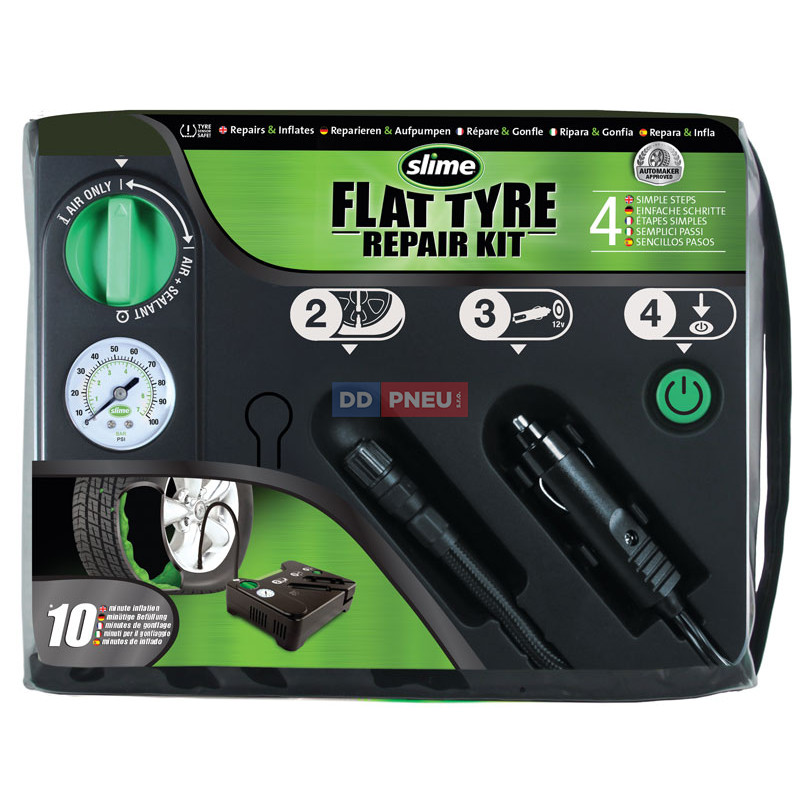 Automatická opravná sada Slime Flat Tyre Repair Kit – pre defekty osobných áut