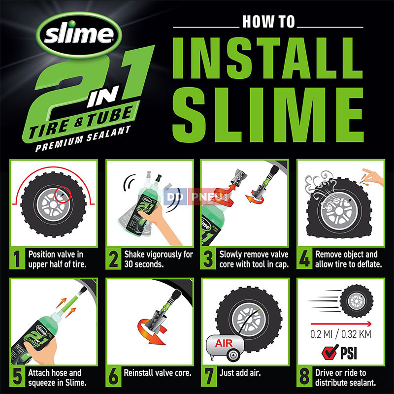 Opravný tmel pre duše a bezdušové pneu 2v1 SLIME – 473ml